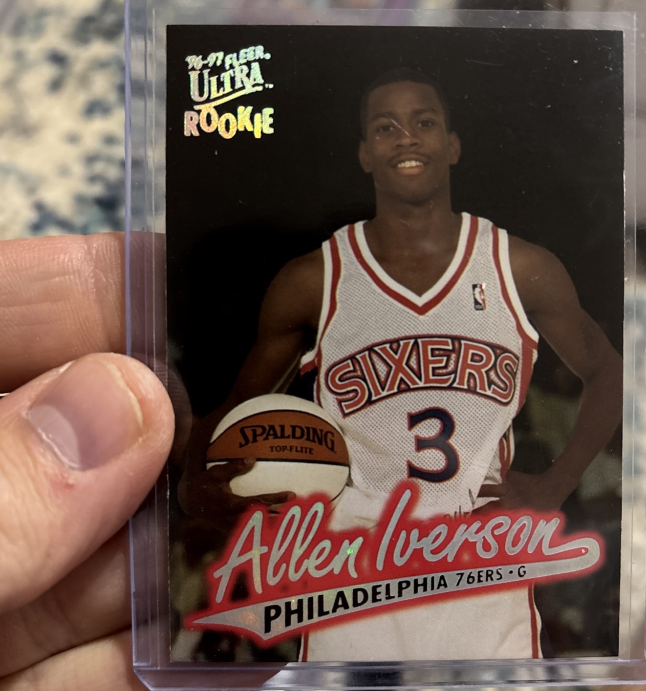 The owner's first Allen Iverson trading card